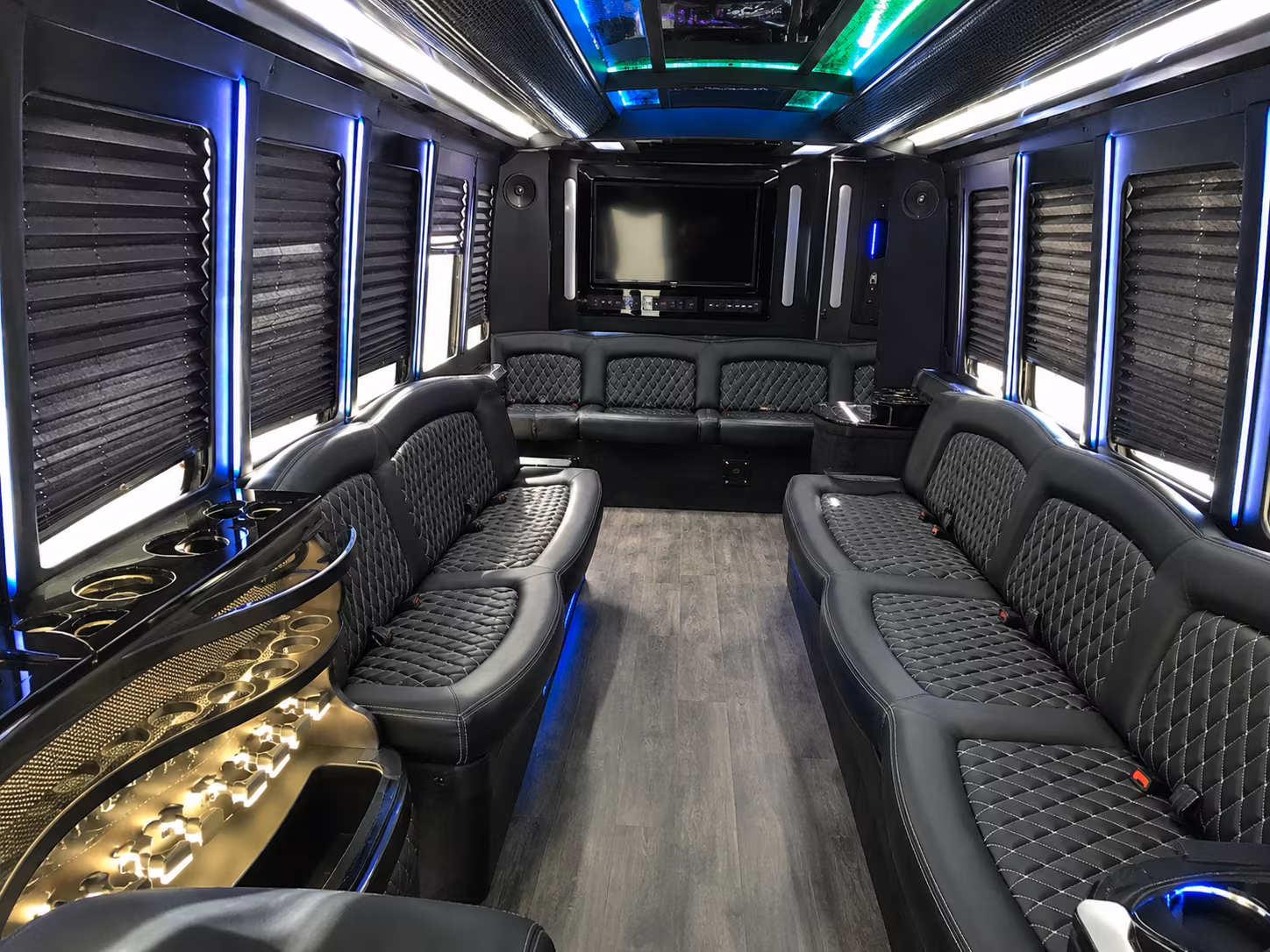 Boise Wedding Transportation party bus interior