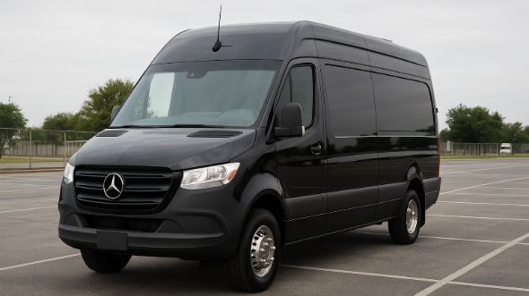 Exterior of Charter Bus Company Nampa's 14 Passenger Sprinter Limousine in Nampa