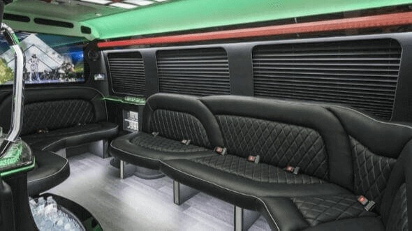 Interior of Charter Bus Company Spokane's 18 Passenger Party Bus in Spokane