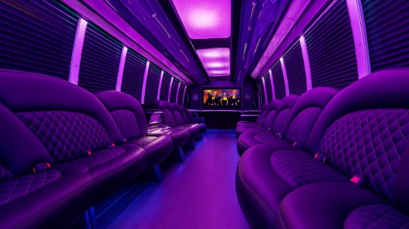 Interior of Charter Bus Company Meridian's 20 Passenger Party Bus in Meridian