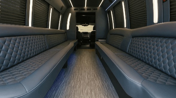 Interior of Charter Bus Company Meridian's 28 Passenger Party Bus in Meridian