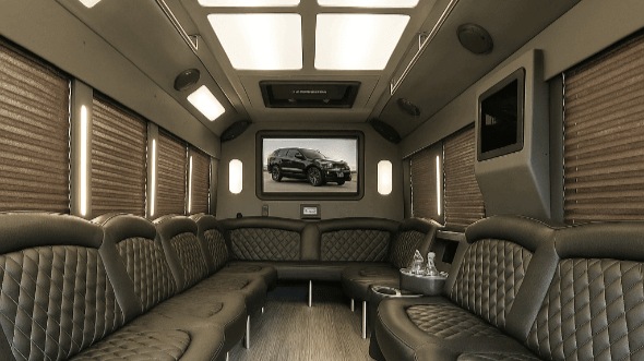 Interior of Charter Bus Company Ogden's 28 Passenger Party Bus in Ogden