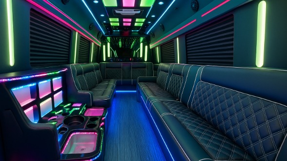 Interior of Charter Bus Company Provo's 40 Passenger Party Bus in Provo