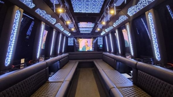 Interior of Boise Party Bus Company's 50 Passenger Party Bus in Boise